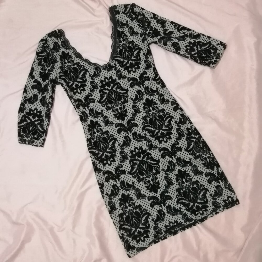 Free People "Fair Maiden" Burnout Velvet Wiggle Dress